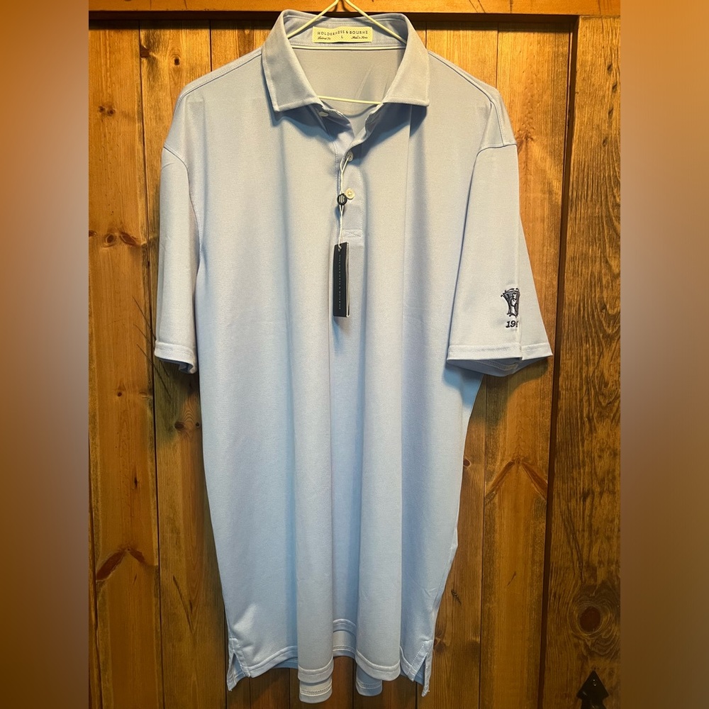 Men’s Large Holderness & Bourne Highland Country Club golf polo